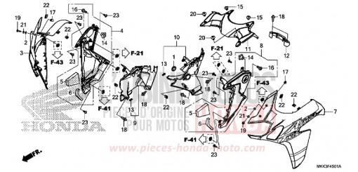 CARENAGE MILIEU (CRF1000A2/AL2/D2/DL2) CRF1000D2J de 2018